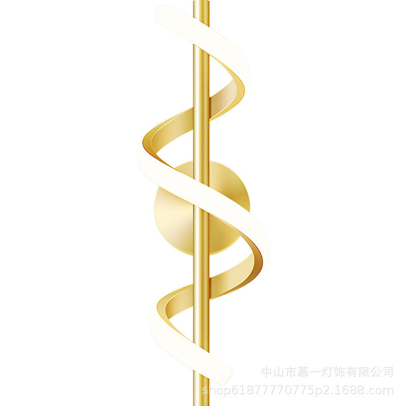 Bedside Wall Lamp Light Luxury Modern Simple Creative Spiral Bedroom Wall Lamp Minimalist Led Living Room TV Background Wall Lamp