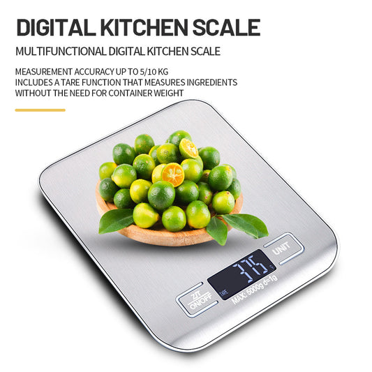Healthy Diet Scale Large Range Wear-Resistant Base Waterproof And Moisture-Proof Stainless Steel Electronic Scale One-Click Peeling