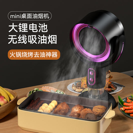 Cross-border New Kitchen Ventilator Mini Household Desktop Fume Filter Anion Fume Purifier Smoke Extractor