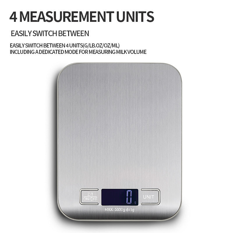 Healthy Diet Scale Large Range Wear-Resistant Base Waterproof And Moisture-Proof Stainless Steel Electronic Scale One-Click Peeling