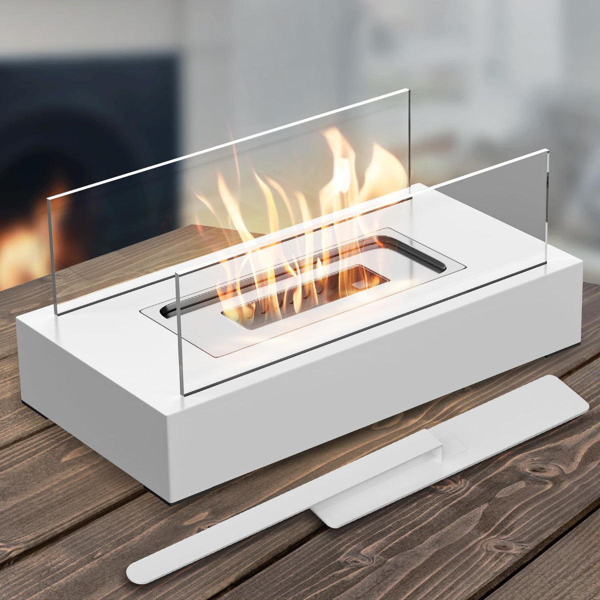 Rectangular Alcohol Fireplace Real Fire Stainless Steel Camping Atmosphere Lamp Portable Heating Fireplace Really Low Price Wholesale And Retail