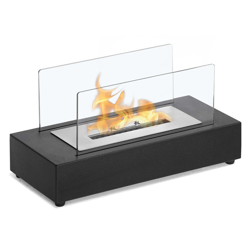 Rectangular Alcohol Fireplace Real Fire Stainless Steel Camping Atmosphere Lamp Portable Heating Fireplace Really Low Price Wholesale And Retail